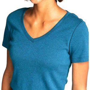 Eddie Bauer Blue V Neck Short Sleeve Tee